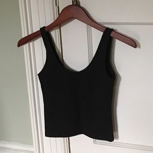 Topshop Black Cropped Sports Tank Top